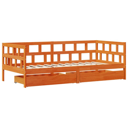 Divano Letto Con Cassetti Senza Materasso 90x190 Cm Legno