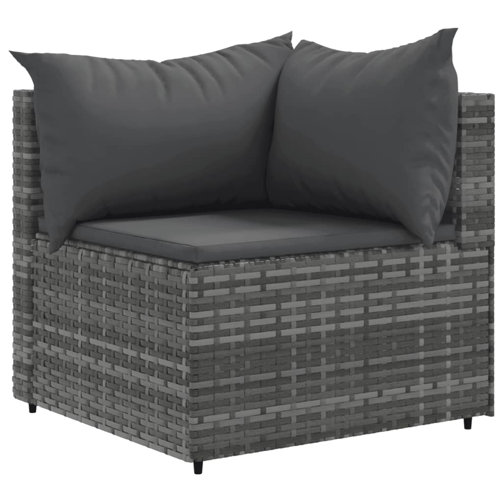 Set Divani Da Giardino 5 Pz Con Cuscini In Polyrattan Grigio