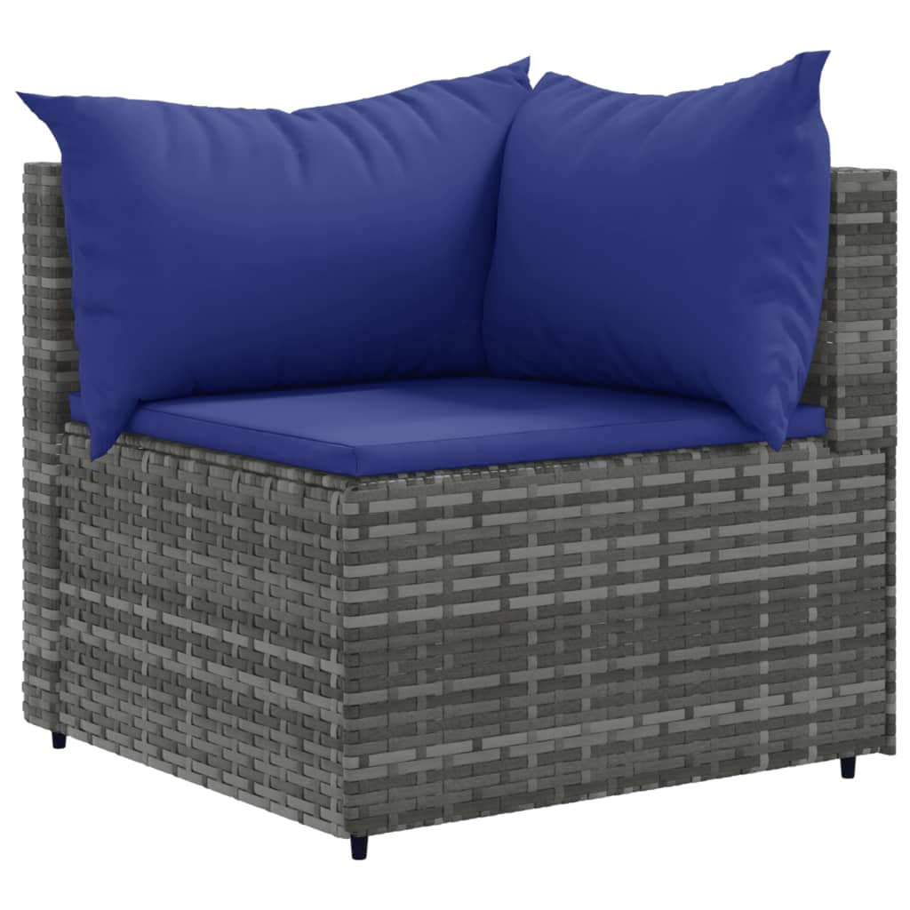 Set Divani Da Giardino 4 Pz Con Cuscini In Polyrattan Grigio