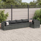 Set Divani Da Giardino 6 Pz Con Cuscini In Polyrattan Grigio