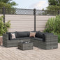 Set Divani Da Giardino 6 Pz Con Cuscini In Polyrattan Grigio