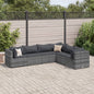 Set Divani Da Giardino 6 Pz Con Cuscini In Polyrattan Grigio