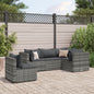 Set Divani Da Giardino 5 Pz Con Cuscini In Polyrattan Grigio