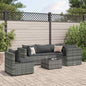 Set Divani Da Giardino 6 Pz Con Cuscini In Polyrattan Grigio