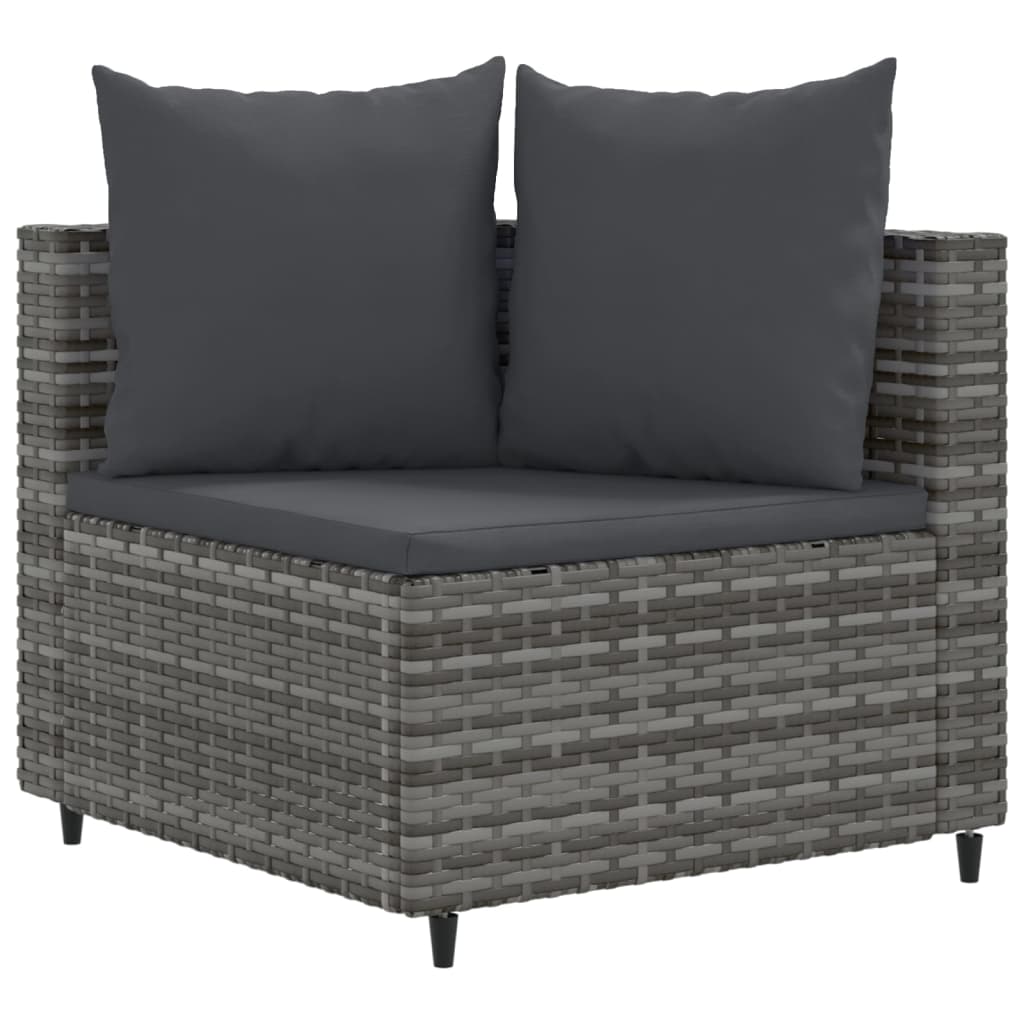 Set Divani Da Giardino 4 Pz Con Cuscini In Polyrattan Grigio