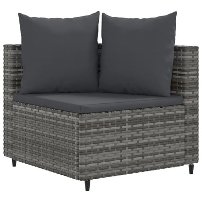 Set Divani Da Giardino 4 Pz Con Cuscini In Polyrattan Grigio