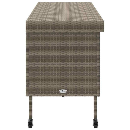 Contenitore Da Giardino Con Ruote Grigio 160x55x75cm Polyrattan