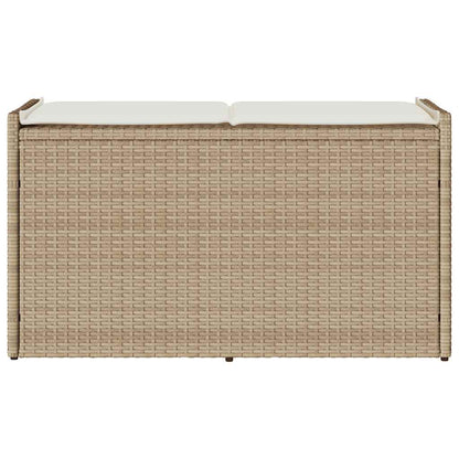 Cassapanca Da Esterno Con Cuscino Beige 100 Cm In Polyrattan