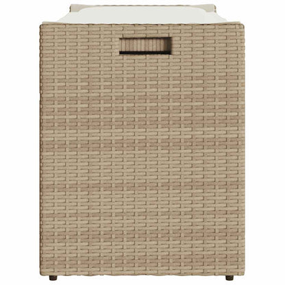 Cassapanca Da Esterno Con Cuscino Beige 100 Cm In Polyrattan