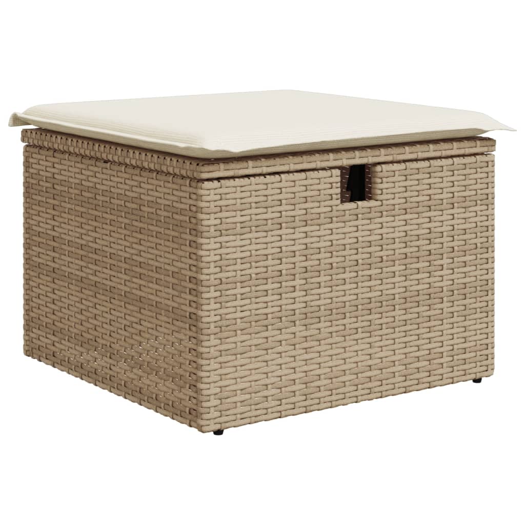 Set Divano Da Giardino 5 Pz Con Cuscini Beige In Polyrattan