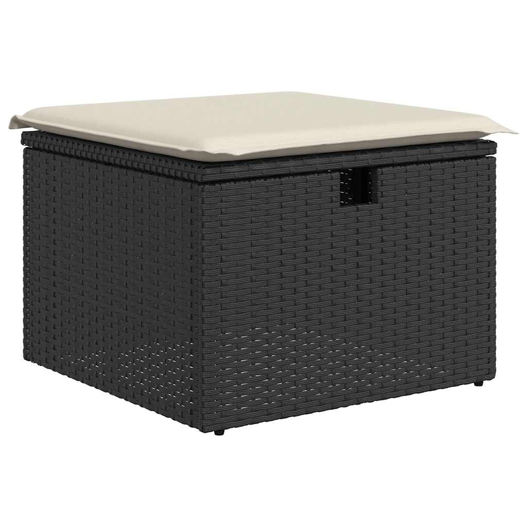 Set Divano Da Giardino 6 Pz Con Cuscini Nero In Polyrattan