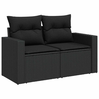 Set Divani Da Giardino 5 Pz Con Cuscini In Polyrattan Nero