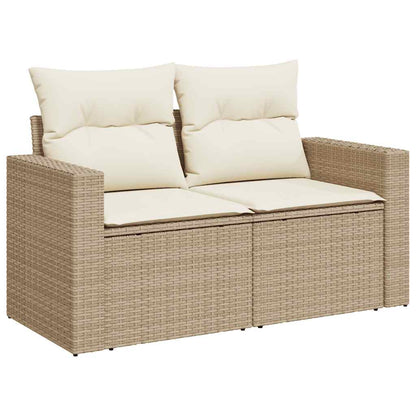 Set Divano Da Giardino 5 Pz Con Cuscini Beige In Polyrattan