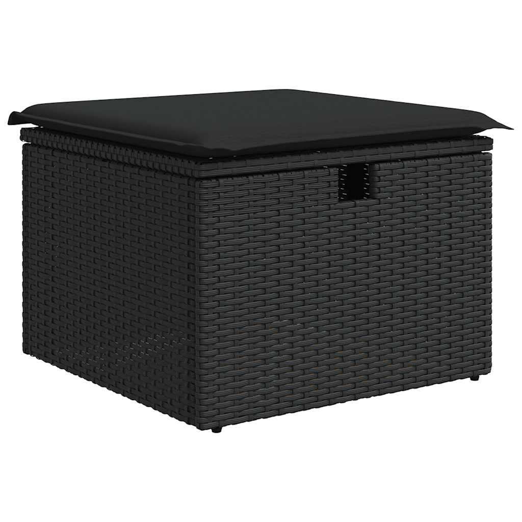 Set Divani Da Giardino 4 Pz Con Cuscini Nero In Polyrattan