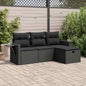 Set Divani Da Giardino 4 Pz Con Cuscini Nero In Polyrattan