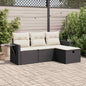 Set Divani Da Giardino 4 Pz Con Cuscini Nero In Polyrattan