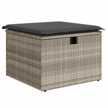 Set Divano Da Giardino 4pz Con Cuscini Grigio Chiaro Polyrattan