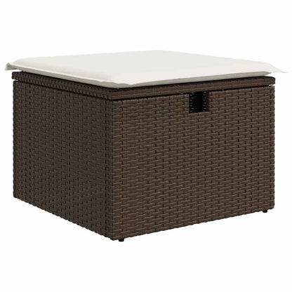 Set Divano Da Giardino 4 Pz Con Cuscini Marrone In Polyrattan