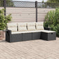 Set Divani Da Giardino 5 Pz Con Cuscini In Polyrattan Nero