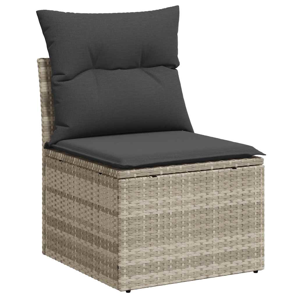 Set Divano Da Giardino 5pz Con Cuscini Grigio Chiaro Polyrattan