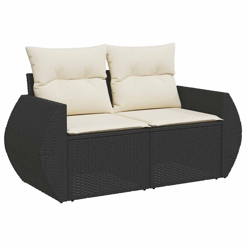 Set Divani Da Giardino 4 Pz Con Cuscini Nero In Polyrattan