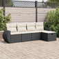 Set Divani Da Giardino 5 Pz Con Cuscini In Polyrattan Nero