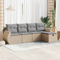 Set Divano Da Giardino 5 Pz Con Cuscini Beige In Polyrattan