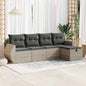 Set Divano Da Giardino 5pz Con Cuscini Grigio Chiaro Polyrattan