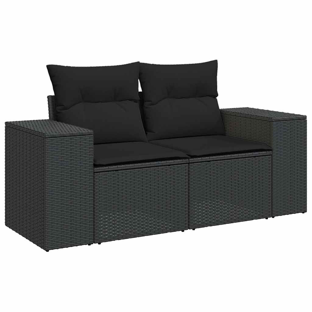 Set Divani Da Giardino 4 Pz Con Cuscini Nero In Polyrattan