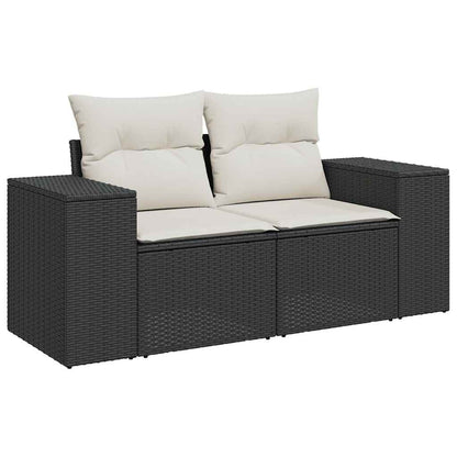 Set Divani Da Giardino 4 Pz Con Cuscini Nero In Polyrattan