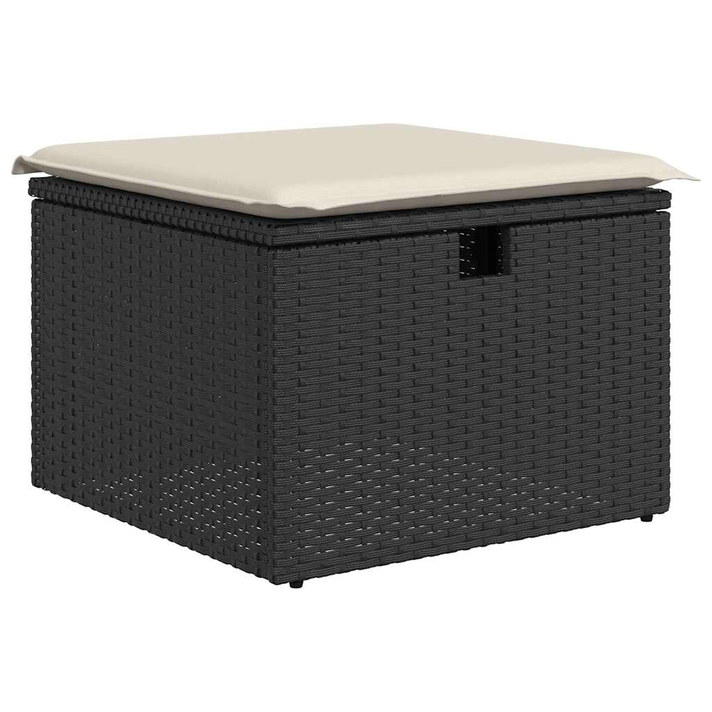 Set Divani Da Giardino 5 Pz Con Cuscini In Polyrattan Nero