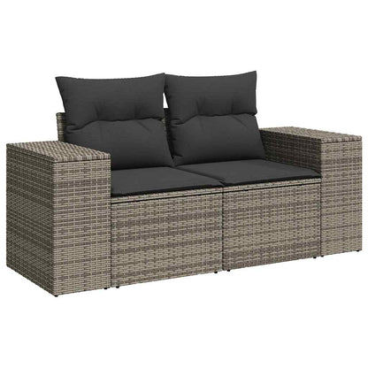 Set Divano Da Giardino 5 Pz Con Cuscini Grigio In Polyrattan