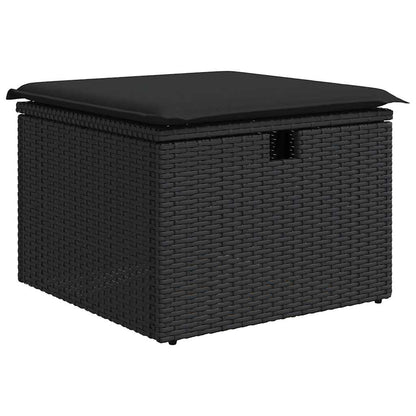 Set Divani Da Giardino 5 Pz Con Cuscini In Polyrattan Nero