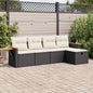 Set Divani Da Giardino 5 Pz Con Cuscini In Polyrattan Nero