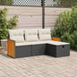 Set Divani Da Giardino 4 Pz Con Cuscini Nero In Polyrattan