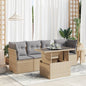 Set Divano Da Giardino 5 Pz Con Cuscini Beige In Polyrattan