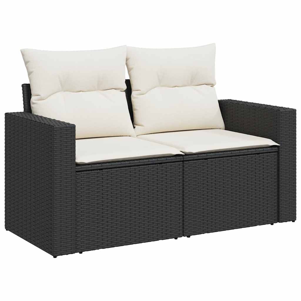 Set Divani Da Giardino 5 Pz Con Cuscini In Polyrattan Nero