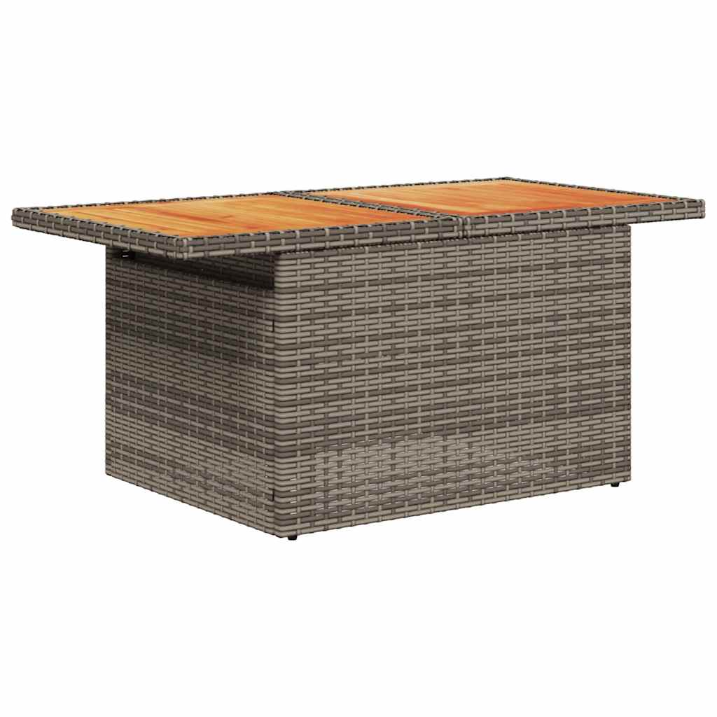 Set Divano Giardino 5 Pz Con Cuscini Grigio Polyrattan Acacia