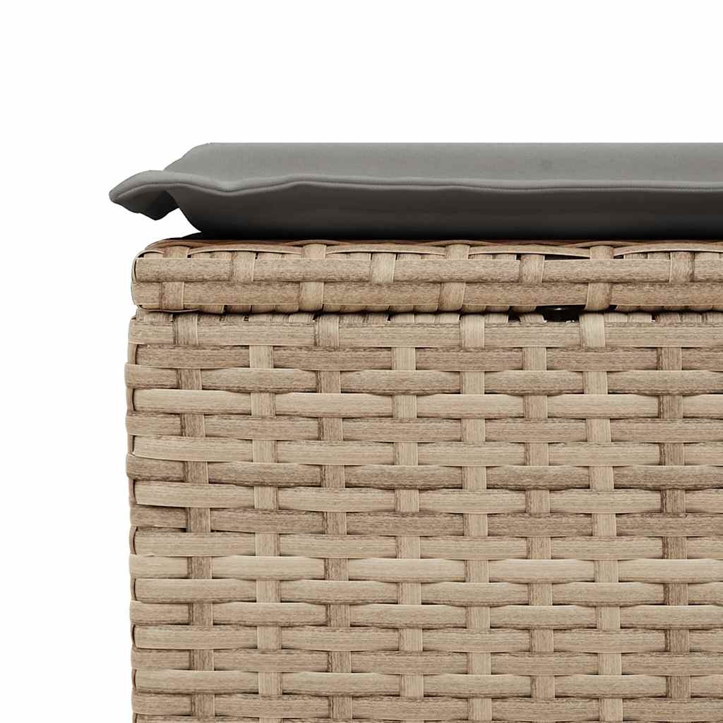 Set Divano Da Giardino 2 Pz Con Cuscini Beige Polyrattan Acacia