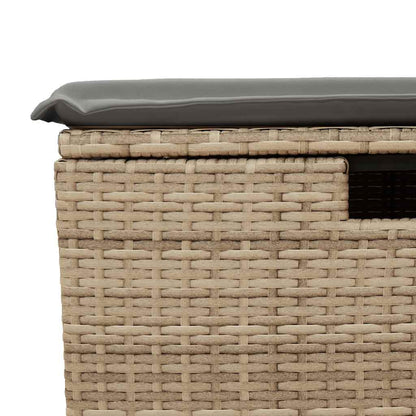 Set Divano Da Giardino 2 Pz Con Cuscini Beige Polyrattan Acacia