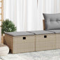 Set Divano Da Giardino 2 Pz Con Cuscini Beige Polyrattan Acacia