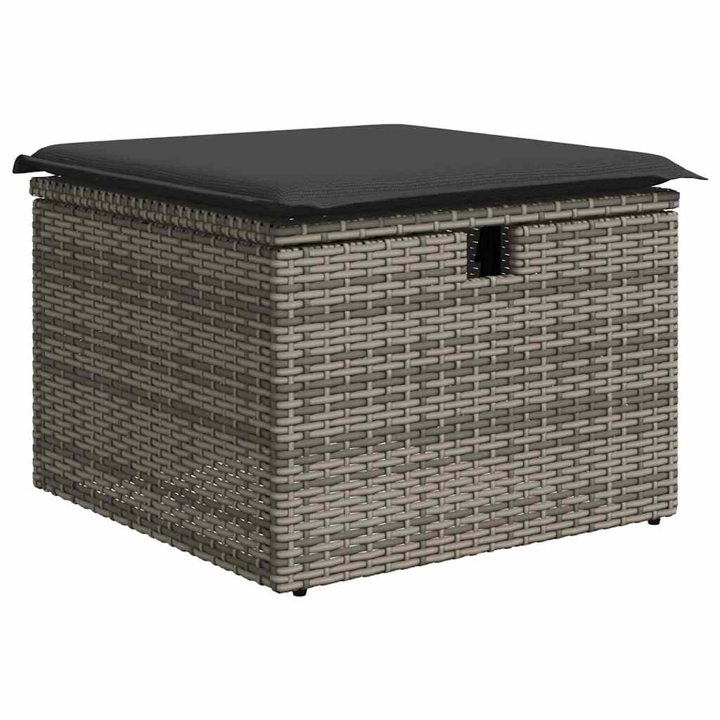 Set Divano Giardino 2 Pz Con Cuscini Grigio Polyrattan Acacia