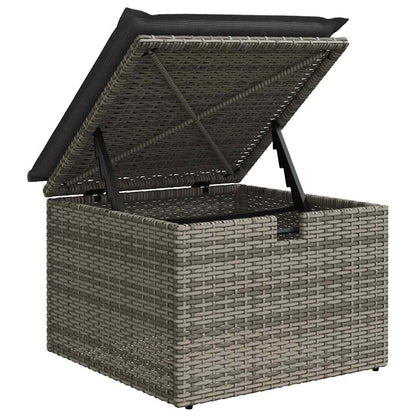 Set Divano Giardino 2 Pz Con Cuscini Grigio Polyrattan Acacia