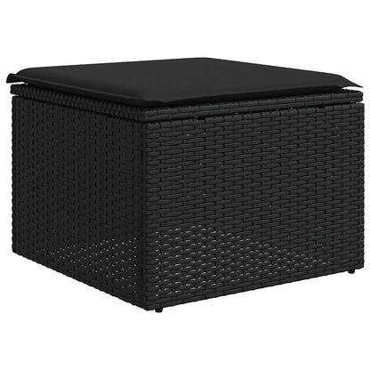 Set Divani Da Giardino Con Cuscini 2 Pz Nero Polyrattan Acacia