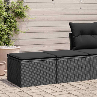 Set Divani Da Giardino Con Cuscini 2 Pz Nero Polyrattan Acacia