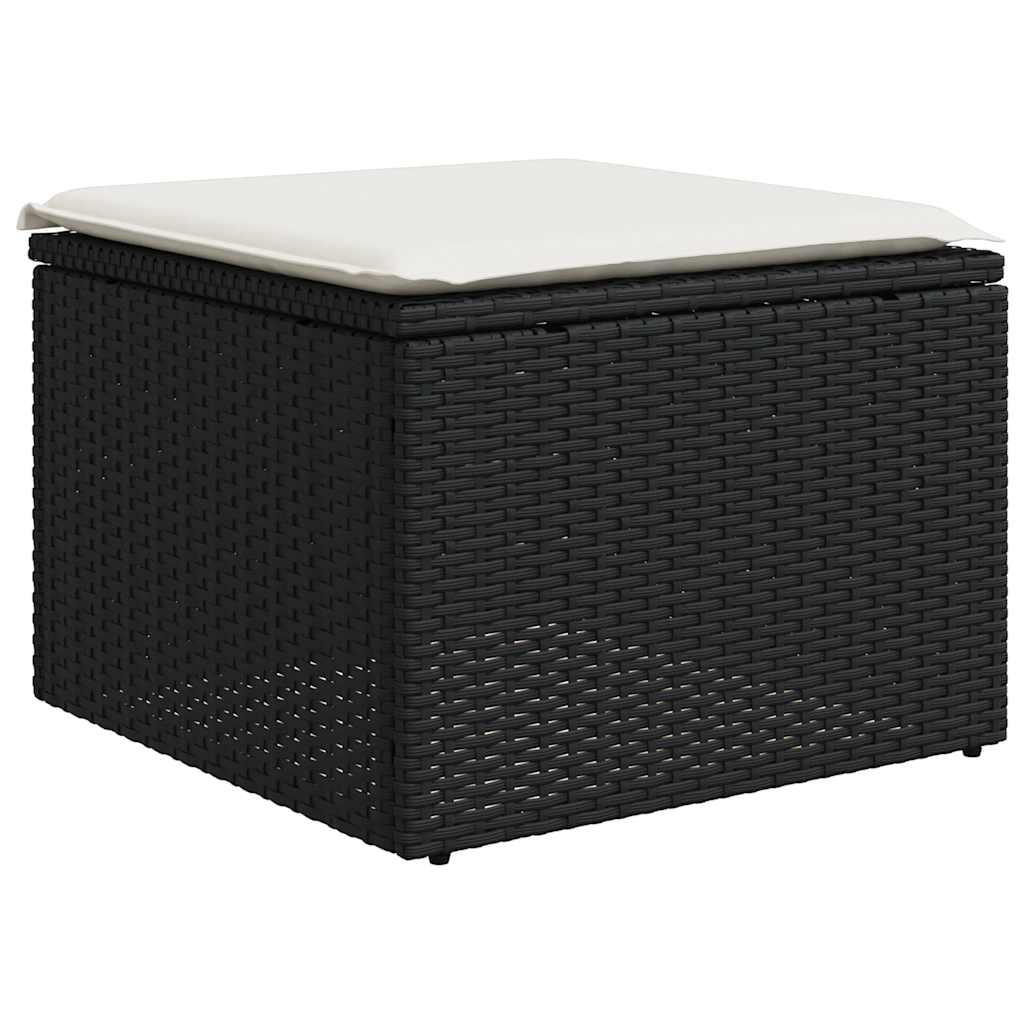 Set Divani Da Giardino Con Cuscini 2 Pz Nero Polyrattan Acacia