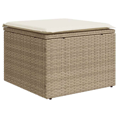 Set Divano Da Giardino 2 Pz Con Cuscini Beige Polyrattan Acacia