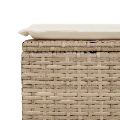 Set Divano Da Giardino 2 Pz Con Cuscini Beige Polyrattan Acacia