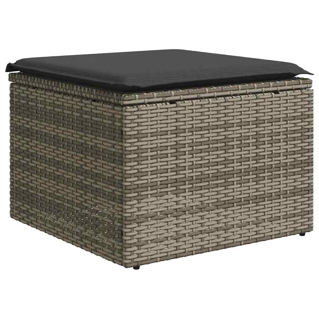 Set Divano Giardino 2 Pz Con Cuscini Grigio Polyrattan Acacia