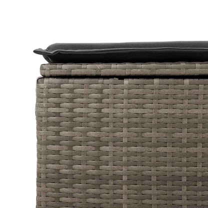 Set Divano Giardino 2 Pz Con Cuscini Grigio Polyrattan Acacia